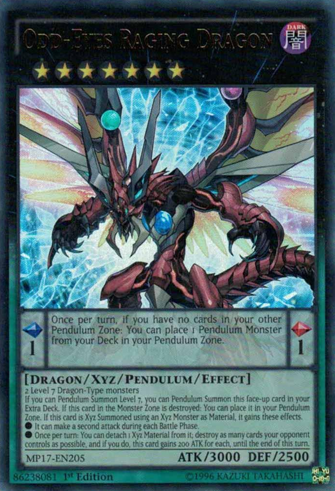 yugioh new odd eyes cards Odd-Eyes Raging Dragon [MP17-EN205] Ultra Rare