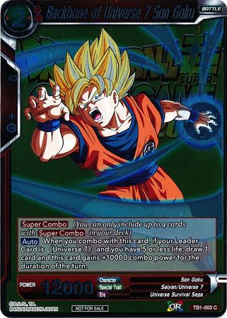 Backbone of Universe 7 Son Goku (Metallic Foil) (Event Pack 2018) (TB1-003) [Promotion Cards]