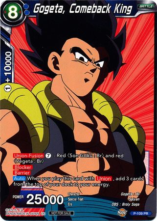 Gogeta, Comeback King (Broly Pack Vol. 3) (P-109) [Promotion Cards]