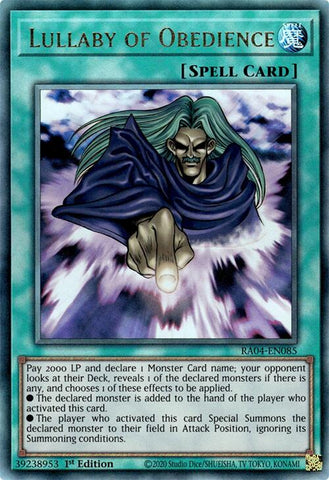 Lullaby of Obedience [RA04-EN085] Prismatic Ultimate Rare