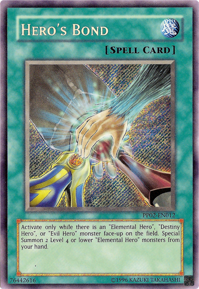 yugioh elemental hero spell cards Hero's Bond [PP02-EN012] Secret Rare