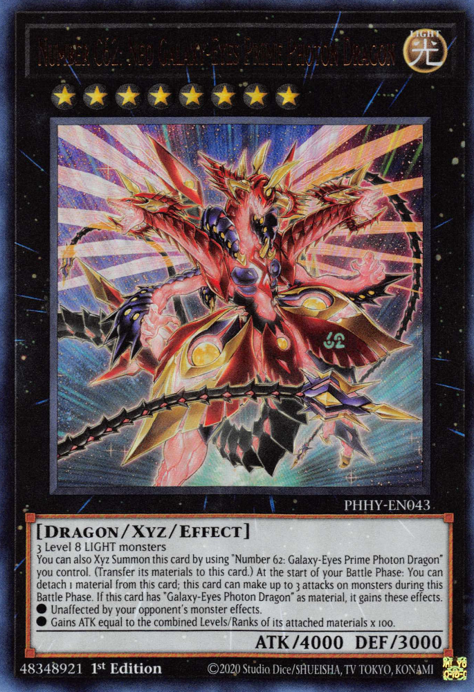 Number C62: Neo Galaxy-Eyes Prime Photon Dragon [PHHY-EN043] Ultra Rar