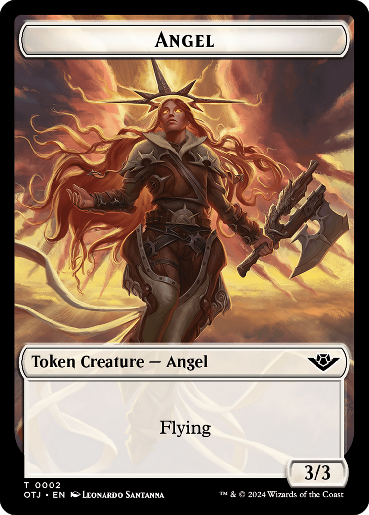 Angel // Plot Double-Sided Token [Outlaws of Thunder Junction Tokens]