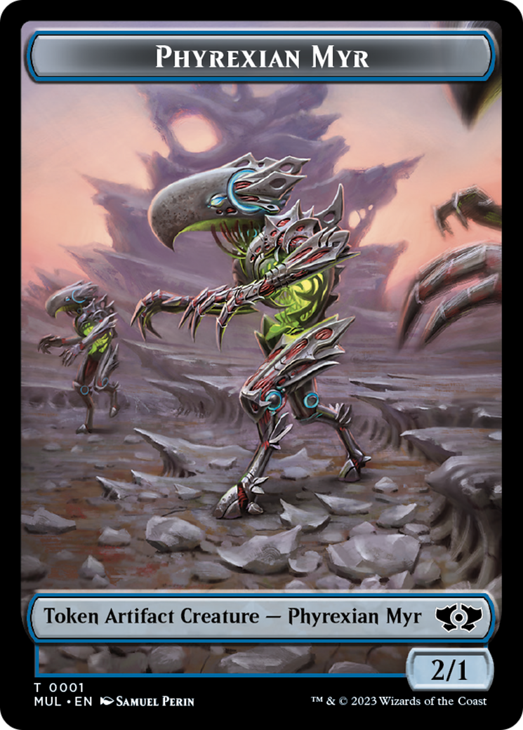 Phyrexian Myr // Wrenn and Realmbreaker Emblem Double-Sided Token [Mar Phyrexian Myr // Wrenn and Realmbreaker Emblem Double-Sided Token [Mar