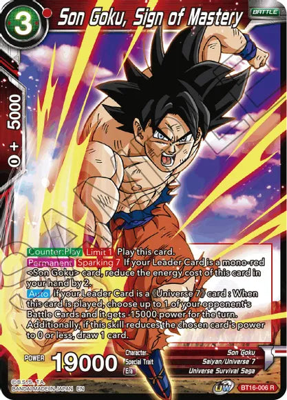 Son Goku, Sign of Mastery (BT16-006) [Realm of the Gods]