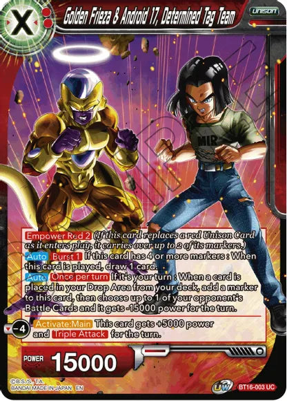 Golden Frieza & Android 17, Determined Tag Team (BT16-003) [Realm of the Gods]