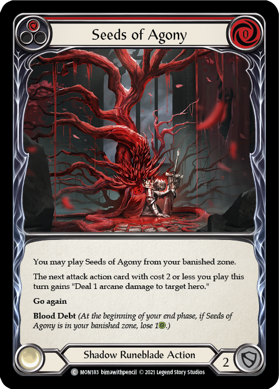 Seeds of Agony (Red) [MON183-RF] 1st Edition Rainbow Foil