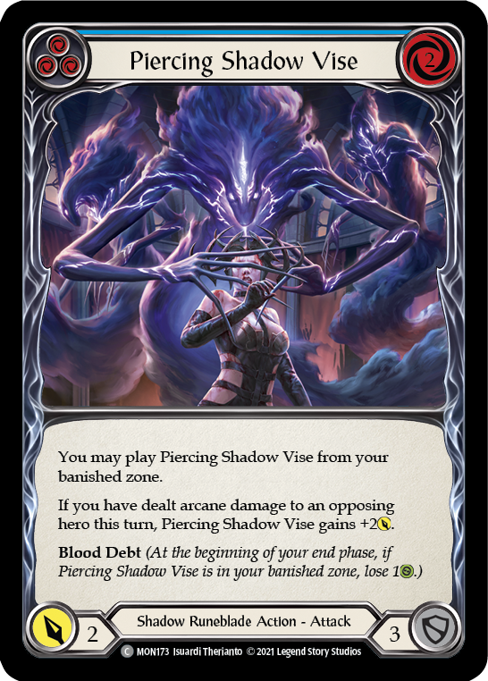 Piercing Shadow Vise (Blue) [MON173] 1st Edition Normal