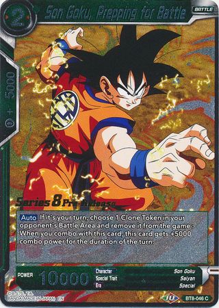 Son Goku, Prepping for Battle (BT8-046_PR) [Malicious Machinations Prerelease Promos]