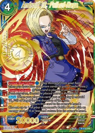Android 18, Full of Rage (Gold Stamped) (P-172) [Mythic Booster]